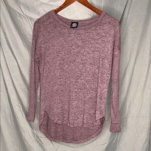 Bobeau Heathered Mauve Long Sleeve Top